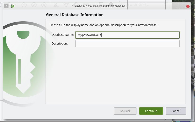Describing a keepassxc database