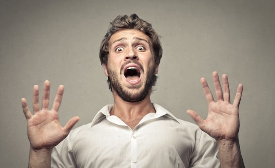 a man screaming